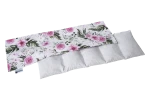 Termofor z pestkami wiśni 20x60cm - 5 komorowy - Kwiaty różowe